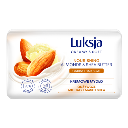 Luksja Creamy & Soft Kremowe mydło w kostce Migdały i Masło shea 90 g